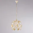 Lustre de metal com pingentes de cristal para interiores elegantes – Orchidea Viadurini
