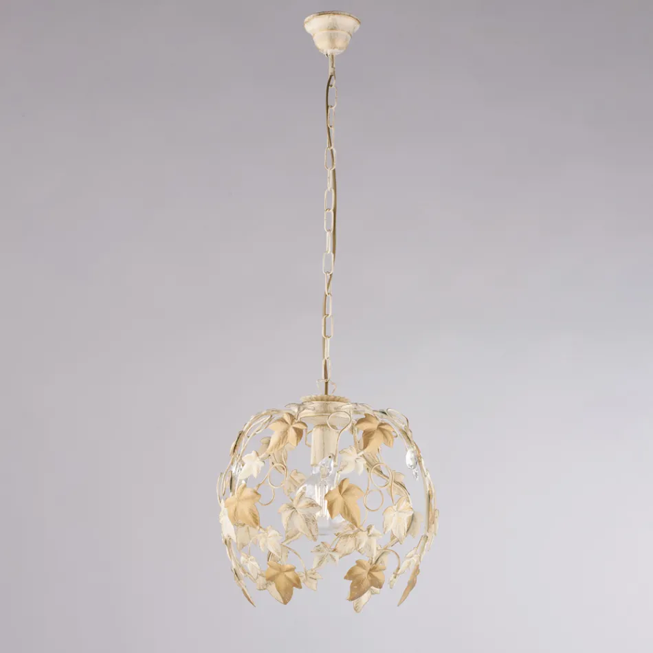 Lustre de metal com pingentes de cristal para interiores elegantes – Orchidea Viadurini