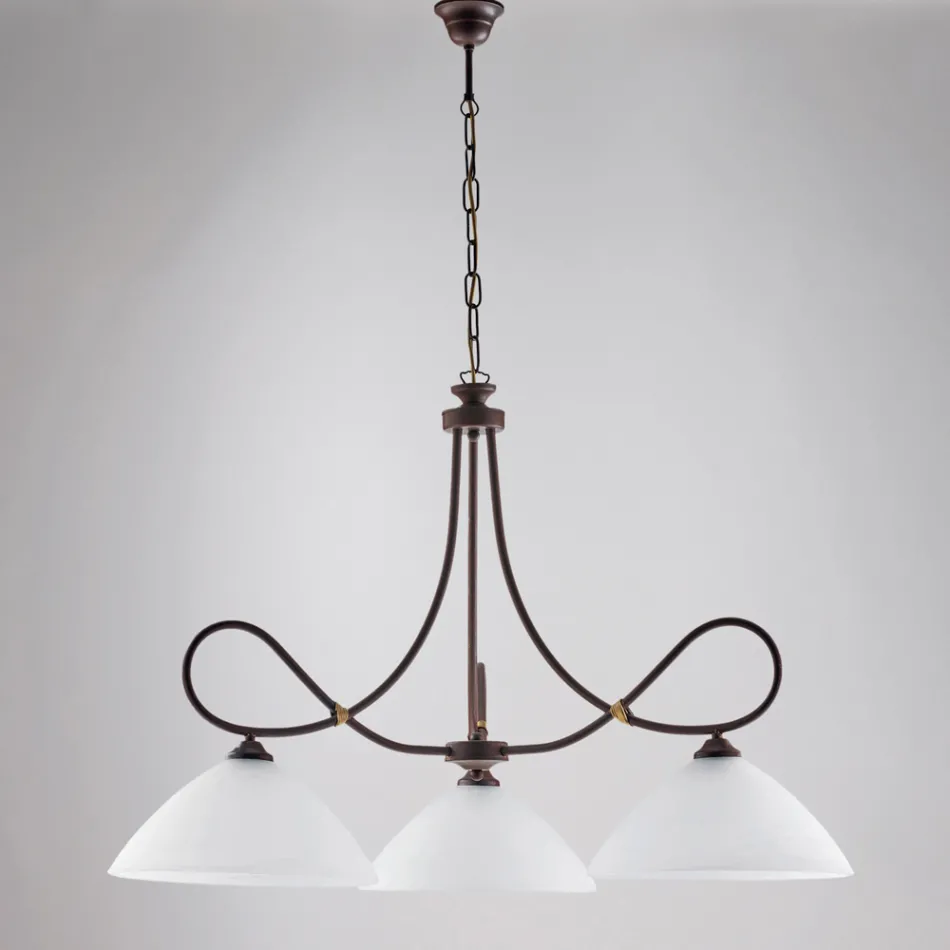 Um lustre de metal e cerâmica branca para valorizar seu interior – Eclisse Viadurini