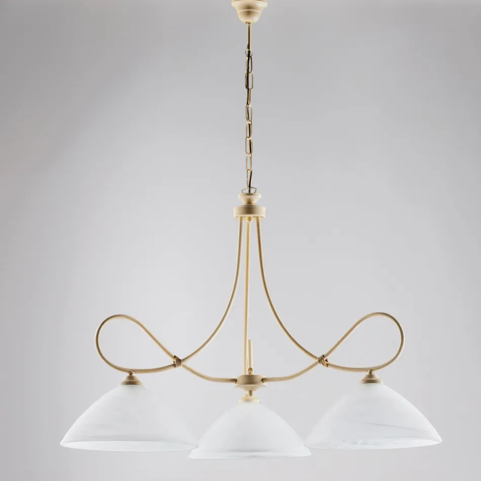 Um lustre de metal e cerâmica branca para valorizar seu interior – Eclisse Viadurini