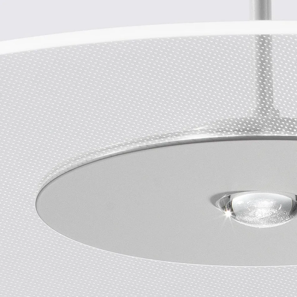 Lustre de metal com difusor de plexiglass micropontilhado - Nora Viadurini