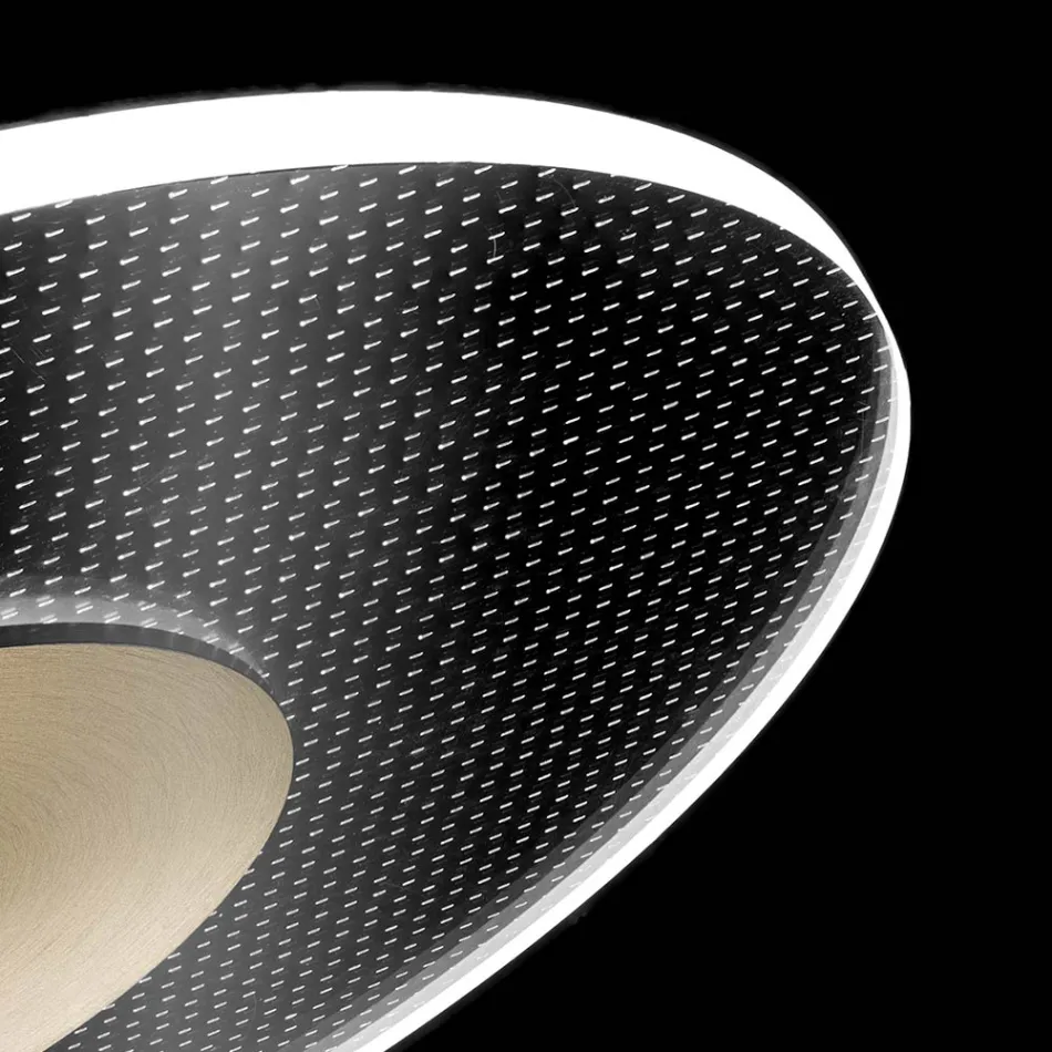 Lustre de metal com difusor de plexiglass micropontilhado - Nora Viadurini