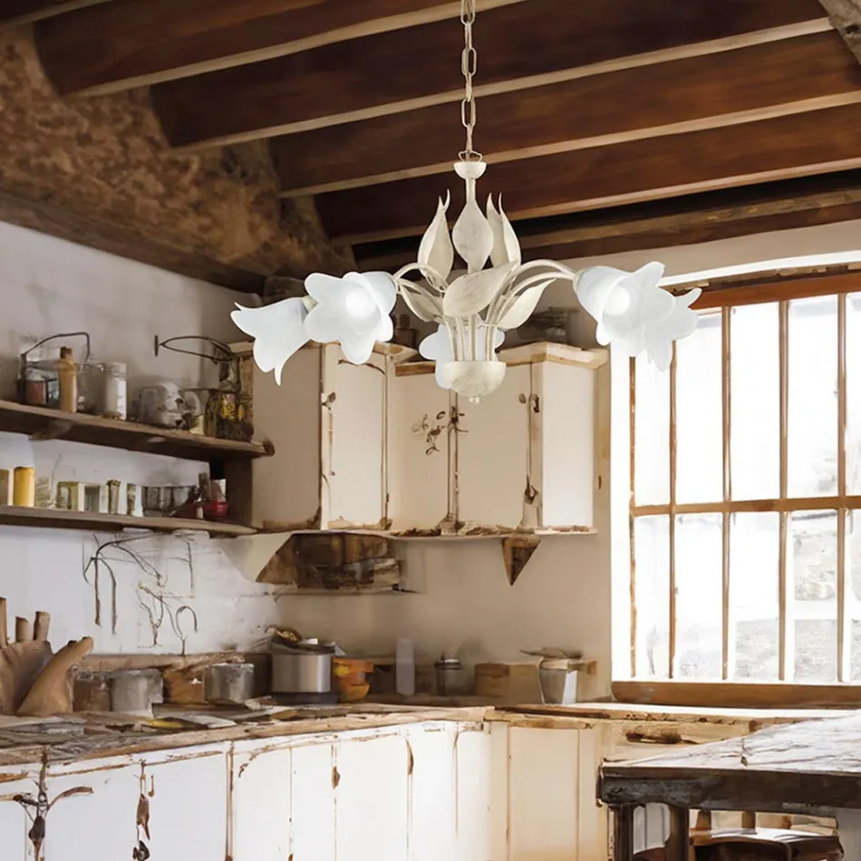 Lustre de metal e vidro para iluminar interiores sofisticados – Sirio Viadurini