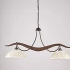 Lustre de vidro e metal com 2 lâmpadas para iluminação interna - Musca Viadurini