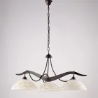 Lustre de vidro e metal com 3 lâmpadas para iluminação interna - Musca Viadurini