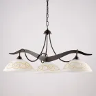 Lustre de vidro e metal com 3 lâmpadas para iluminação interna - Musca Viadurini