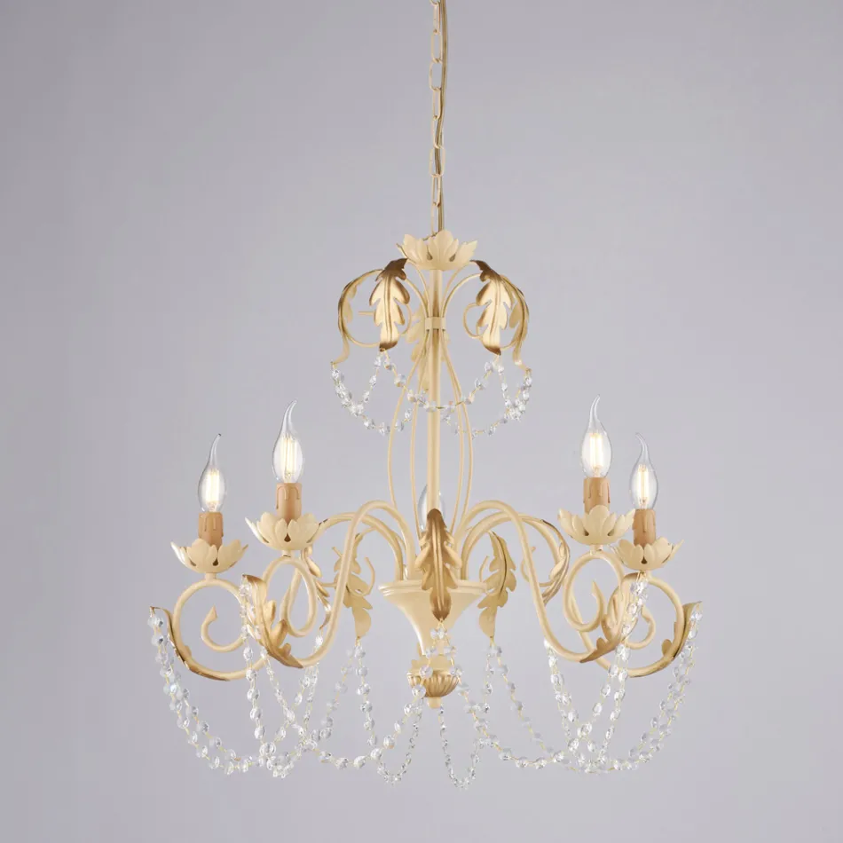 Lustre metálico para interiores luminosos e acolhedores – Perla Viadurini