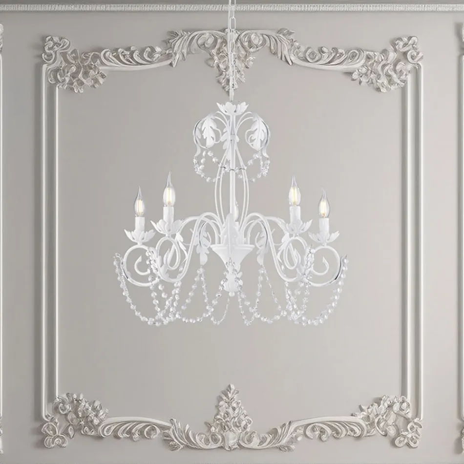 Lustre metálico para interiores luminosos e acolhedores – Perla Viadurini