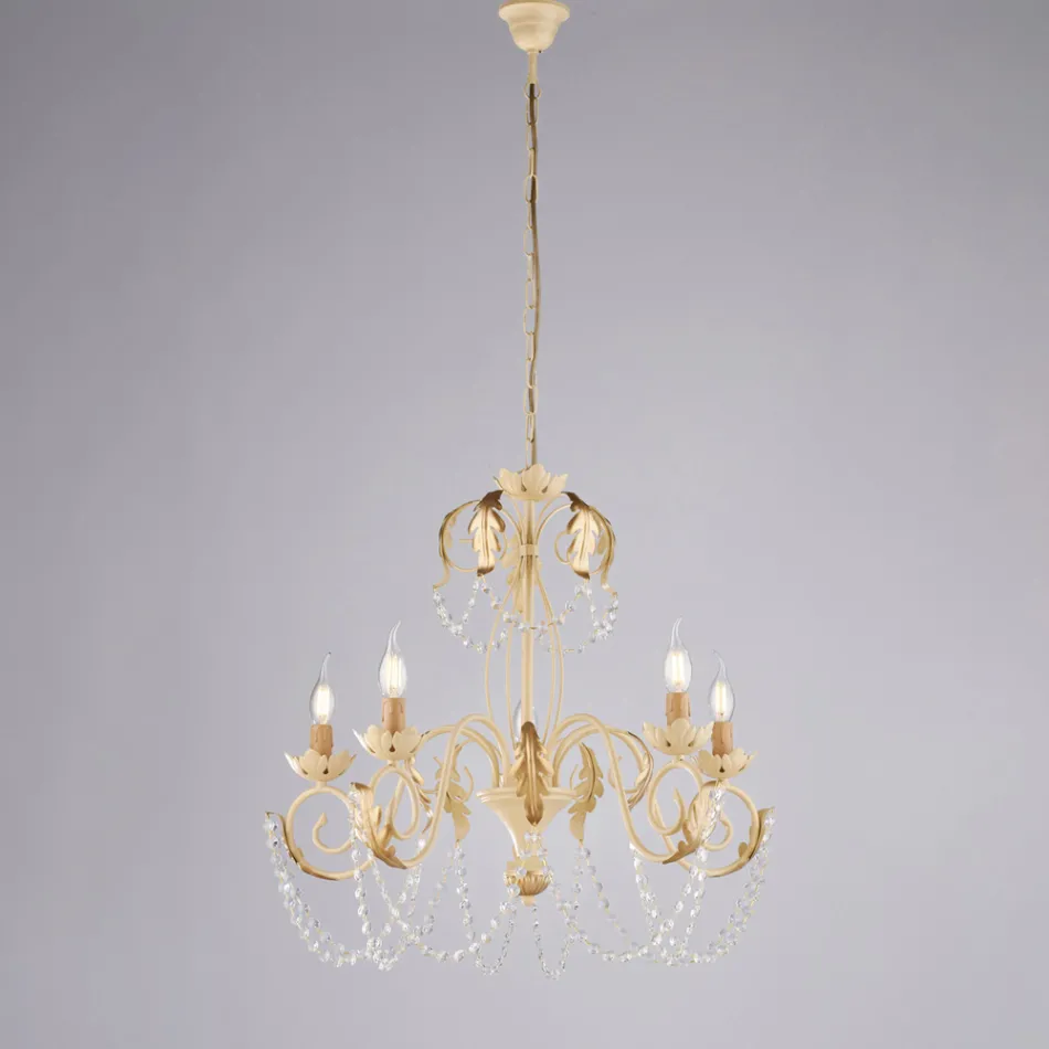 Lustre metálico para interiores luminosos e acolhedores – Perla Viadurini