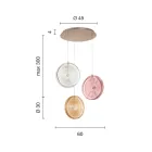 Lustre em Metal Pintado e Vidro Decorado com Linhas Concêntricas - Hackberry Viadurini