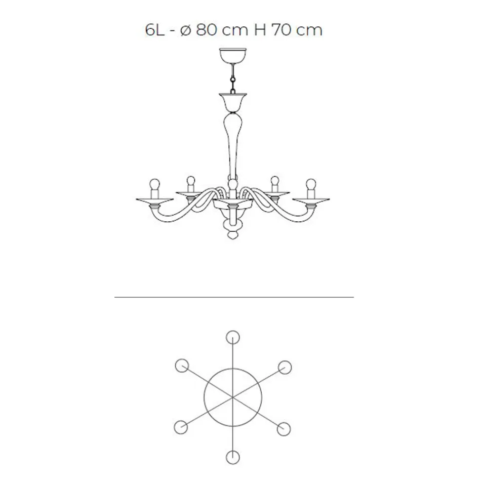 Lustre de vidro veneziano de estilo clássico - Demetra Viadurini