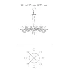 Lustre de vidro veneziano de estilo clássico - Demetra Viadurini