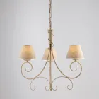 Lustre de vidro e metal com duas lâmpadas para espaços sofisticados – Draco Viadurini