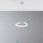 Um lustre de vidro branco e metal para interiores elegantes – Voyager Viadurini