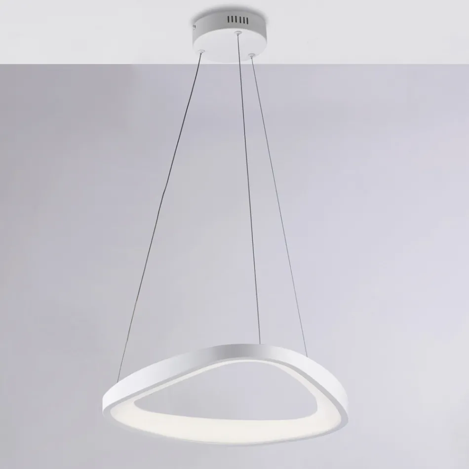 Lustre de vidro branco e metal para iluminar interiores elegantes – Voyager Viadurini