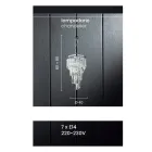 Lustre de luxo clássico em metal cromado e cristal lapidado - Lambert Viadurini