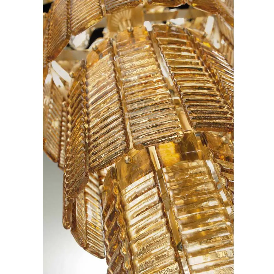 Candelabro moderno 12 luzes em vidro artesanal de luxo italiano - Valadier Viadurini