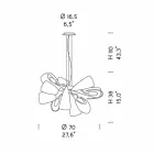 Lustre Moderno com 12 Luzes em Vidro Veneza, Fabricado na Itália - Diamonique Viadurini