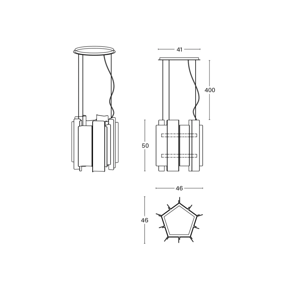 Velis - Lustre moderno de vidro fundido com design elegante, fabricado na Itália. Viadurini