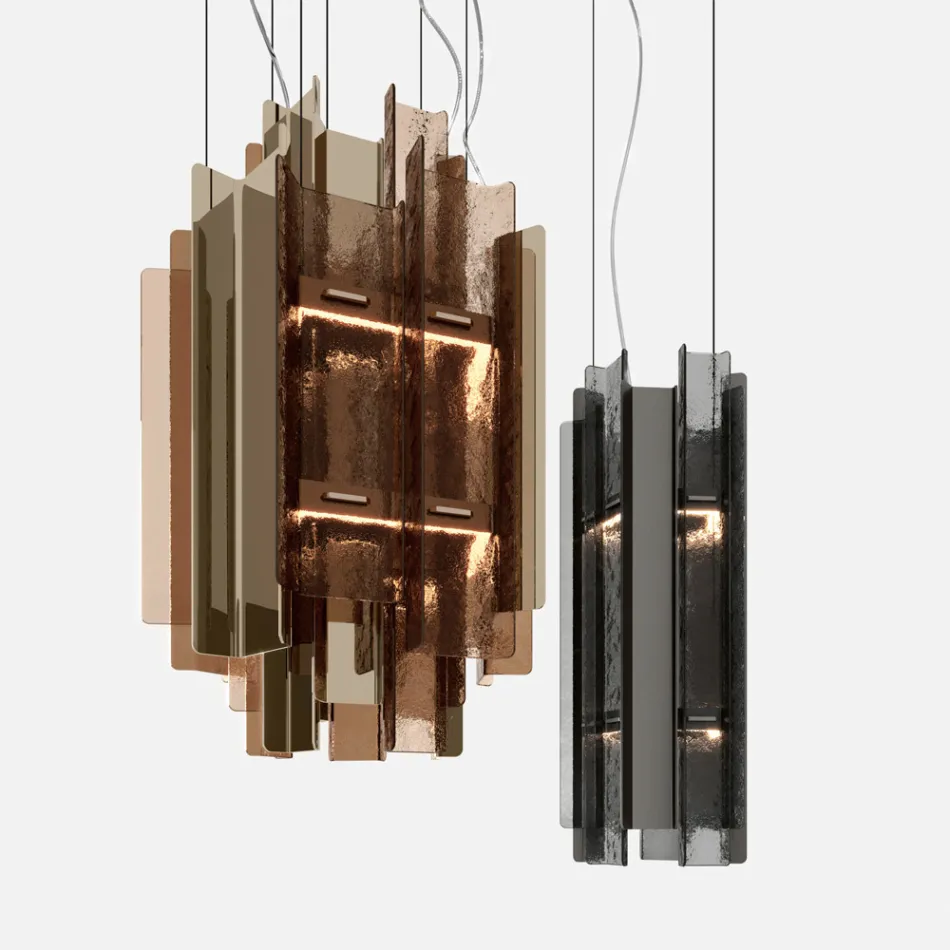 Velis - Lustre moderno de vidro fundido com design elegante, fabricado na Itália. Viadurini