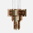 Lustre moderno em vidro fundido com design elegante, fabricado na Itália - Velis Viadurini