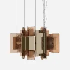 Velis - Lustre moderno de vidro fundido com design elegante, fabricado na Itália. Viadurini