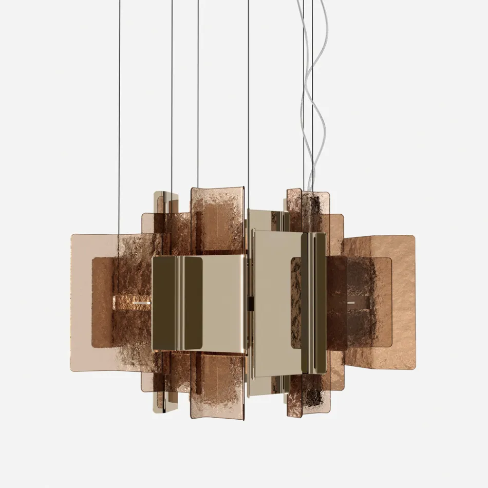 Velis - Lustre moderno de vidro fundido com design elegante, fabricado na Itália. Viadurini