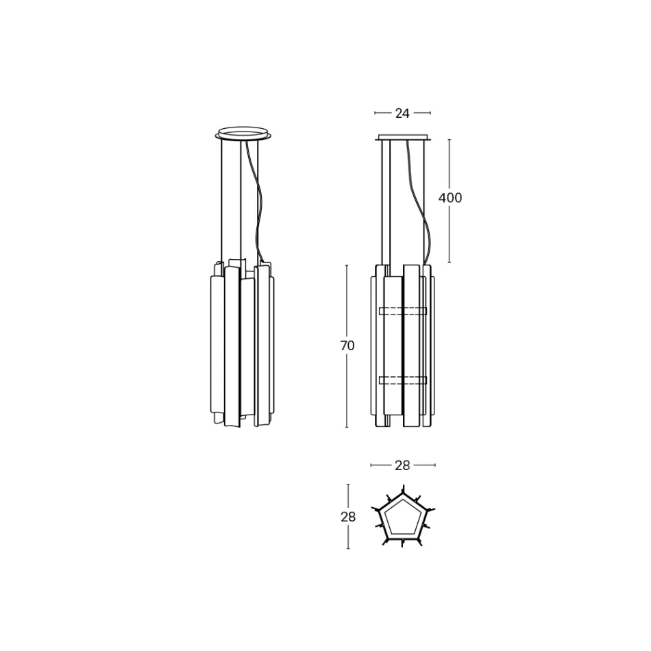 Velis - Lustre moderno de vidro fundido com design elegante, fabricado na Itália. Viadurini