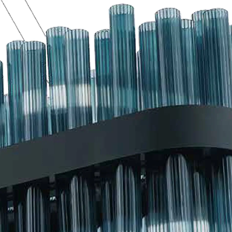 Moderno lustre de metal e vidro soprado artesanato italiano - Maesta Viadurini