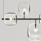 Lustre Horizontal em Metal e Vidro Pirex Transparente - Iperspazio Viadurini