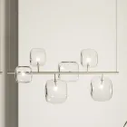 Lustre Horizontal em Metal e Vidro Pirex Transparente - Iperspazio Viadurini