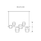 Lustre Horizontal em Metal e Vidro Pirex Transparente - Iperspazio Viadurini