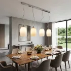 Lustre de quatro luzes em barra linear de vidro soprado, fabricado na Itália - Soffio Viadurini