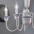 Lustre de 5 Luzes para Sala de Estar em Cerâmica e Latão Pintados à Mão - Sanremo Viadurini