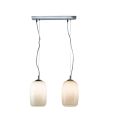 Luminária pendente de vidro soprado à mão com duas lâmpadas, fabricada na Itália - Soffio