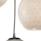 Lucilla - Lustre pendente de três cúpulas em vidro veneziano, fabricado na Itália. Viadurini