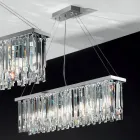 Lustre suspenso de luxo clássico em metal e cristal lapidado - Zolando Viadurini
