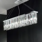 Lustre suspenso de luxo clássico em metal e cristal lapidado - Zolando Viadurini