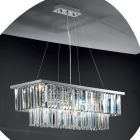 Candelabro Clássico Suspenso Metal e Cristal Recortado de Luxo - Mirielle Viadurini
