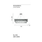 Candelabro Clássico Suspenso Metal e Cristal Recortado de Luxo - Mirielle Viadurini