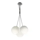 Lustre suspenso de três luzes em vidro revestido, fabricado na Itália - Althea Viadurini