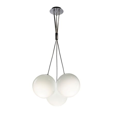 Lustre suspenso de três luzes em vidro revestido, fabricado na Itália - Althea Viadurini