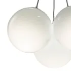 Lustre suspenso de três luzes em vidro revestido, fabricado na Itália - Althea Viadurini