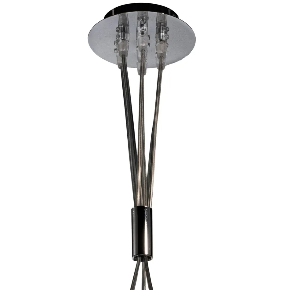 Lustre suspenso de três luzes em vidro revestido, fabricado na Itália - Althea Viadurini
