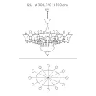 Lustre de estilo clássico em vidro veneziano soprado à mão - penteadeira Viadurini