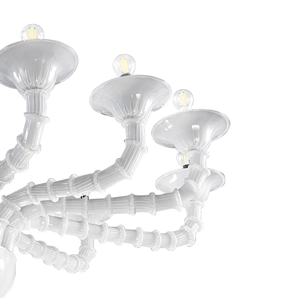 Lustre de estilo clássico em vidro veneziano soprado à mão - penteadeira Viadurini