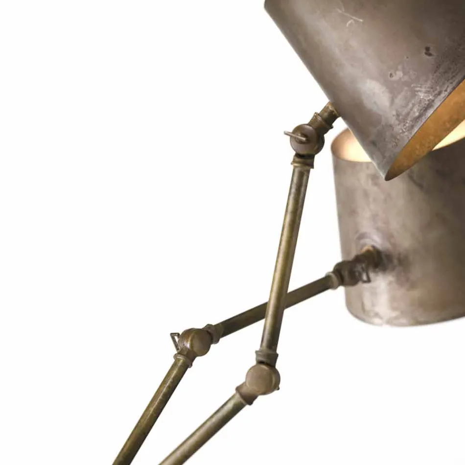 Lustre de estilo industrial em ferro e latão Reporter Il Fanale Viadurini