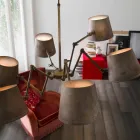 Lustre de estilo industrial em ferro e latão Reporter Il Fanale Viadurini