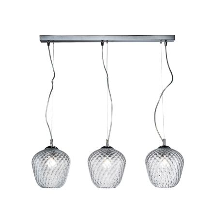 Lustre linear de três luzes em vidro veneziano, fabricado na Itália - Elisia Viadurini
