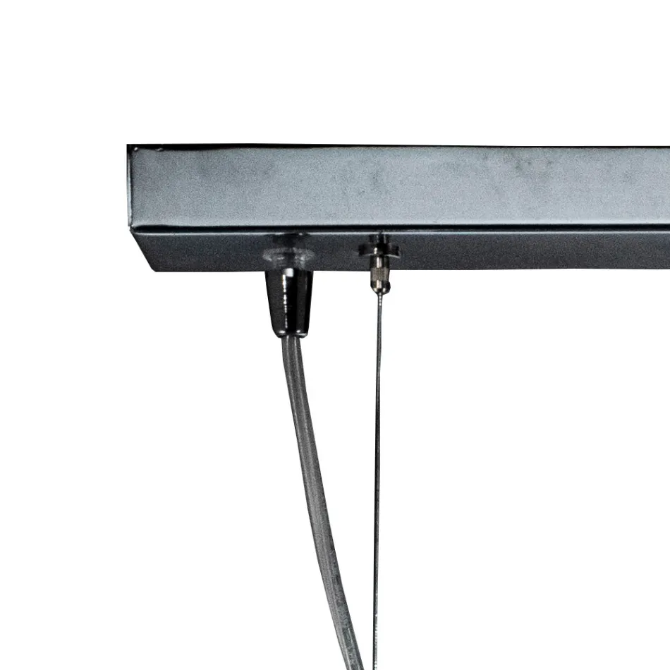 Lustre linear de três luzes em vidro veneziano, fabricado na Itália - Elisia Viadurini